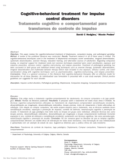 Cognitive-behavioral treatment for impulse control disorders Tratamento cognitivo e comportamental para