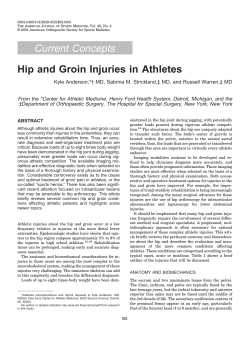 Current Concepts Hip and Groin Injuries in Athletes