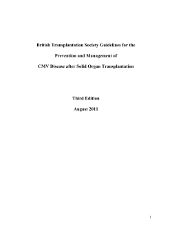 British Transplantation Society Guidelines for the Prevention and Management of