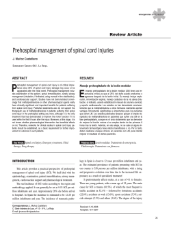 P Prehospital management of spinal cord injuries Review Article ABSTRACT