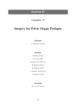 Surgery for Pelvic Organ Prolapse C 21 Committee  17
