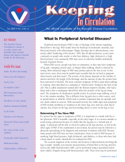 our mission What Is Peripheral Arterial Disease?