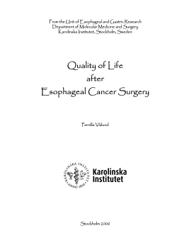 From the Unit of Esophageal and Gastric Research