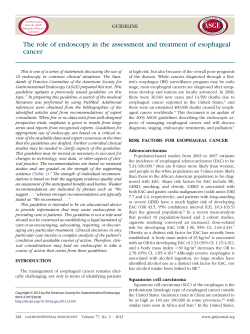 The role of endoscopy in the assessment and treatment of... cancer GUIDELINE