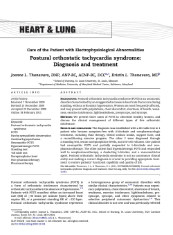 Postural orthostatic tachycardia syndrome: Diagnosis and treatment DCC