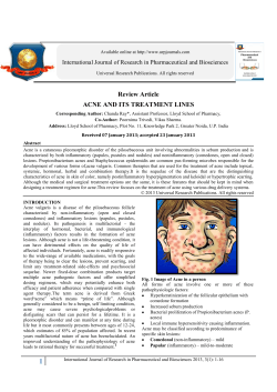Review Article ACNE AND ITS TREATMENT LINES