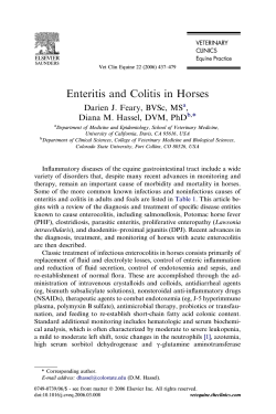 Enteritis and Colitis in Horses MS , PhD