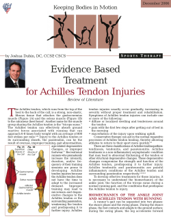 Evidence Based Treatment for Achilles Tendon Injuries Review of Literature