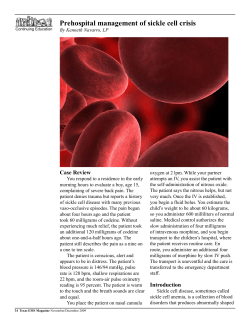Prehospital management of sickle cell crisis Case Review