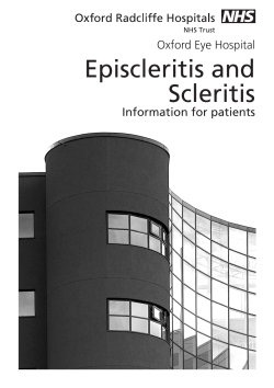 Episcleritis and Scleritis Oxford Eye Hospital Information for patients