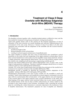 4 Treatment of Class II Deep Overbite with Multiloop Edgewise Arch-Wire (MEAW) Therapy