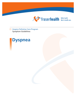 Dyspnea Symptom Guidelines Hospice Palliative Care Program