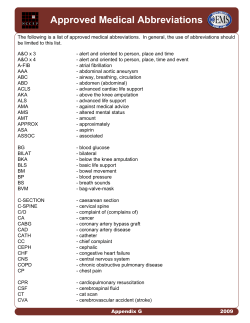 Approved Medical Abbreviations
