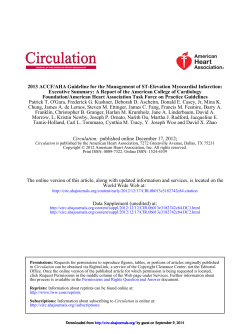 2013 ACCF/AHA Guideline for the Management of ST-Elevation Myocardial Infarction:
