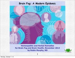 Brain Fog: A Modern Epidemic 1 Homeopathic and Herbal Remedies
