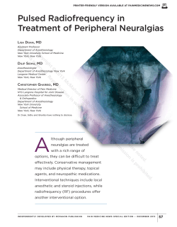 Pulsed Radiofrequency in Treatment of Peripheral Neuralgias All rights r