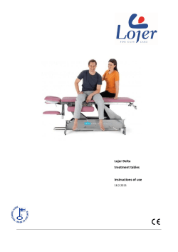 Lojer Delta treatment tables Instructions of use