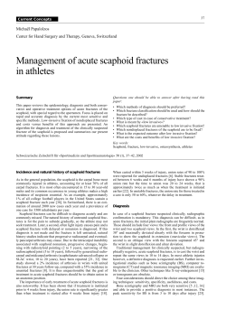 Management of acute scaphoid fractures in athletes Michaël Papaloïzos