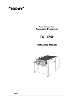 TWL-650F Automatic Processor Instruction Manual