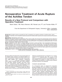Nonoperative Treatment of Acute Rupture of the Achilles Tendon Operative Treatment