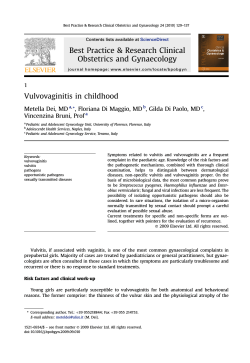 Best Practice &amp; Research Clinical Obstetrics and Gynaecology Vulvovaginitis in childhood