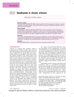 Omalizumab in chronic urticaria  C O