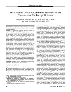 Evaluation of Different Combined Regimens in the Treatment of Cholinergic Urticaria O A