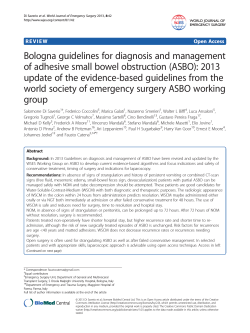Bologna guidelines for diagnosis and management
