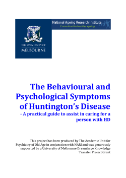 The Behavioural and Psychological Symptoms of Huntington’s Disease