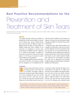 Prevention and Treatment of Skin Tears Best Practice Recommendations for the