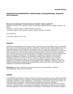 Superficial thrombophlebitis: epidemiology, physiopathology, diagnosis and treatment