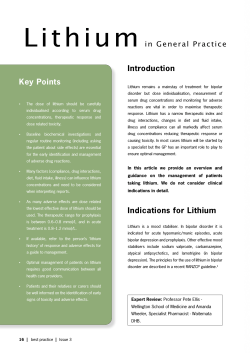 Lithium Key Points Introduction in General Practice