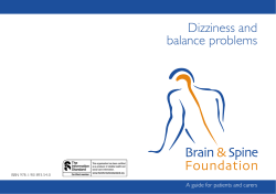 Dizziness and balance problems A guide for patients and carers ISBN 978-1-901893-54-0