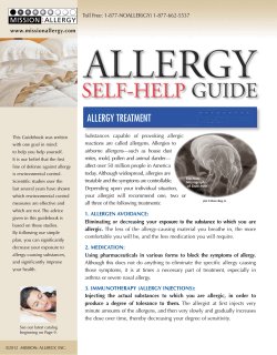 ALLERGY TREATMENT MISSION ALLERGY Toll Free: 1-877-NOALLER(GY) 1-877-662-5537
