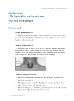 Your tests and treatment 1 The thyroid gland and thyroid cancer