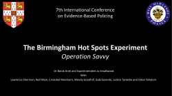 The Birmingham Hot Spots Experiment Operation Savvy 7th International Conference