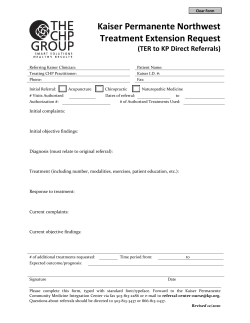 Kaiser Permanente Northwest Treatment Extension Request (TER to KP Direct Referrals)
