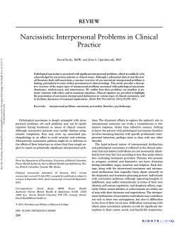 Narcissistic Interpersonal Problems in Clinical Practice REVIEW
