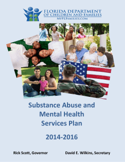 Substance Abuse and Mental Health Services Plan 2014-2016