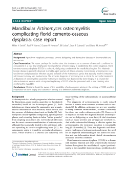 Actinomyces osteomyelitis Mandibular complicating florid cemento-osseous dysplasia: case report