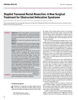 stapled transanal rectal resection: a new surgical original articles Edward Ram MD