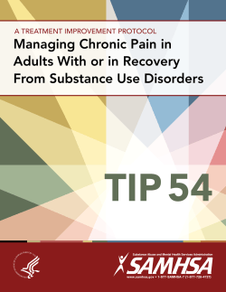 TIP 54 Managing Chronic Pain in Adults With or in Recovery