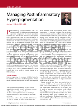P Managing Postinflammatory Hyperpigmentation S