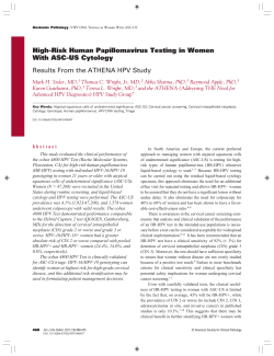 High-Risk Human Papillomavirus Testing in Women With ASC-US Cytology