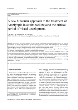 A new binocular approach to the treatment of