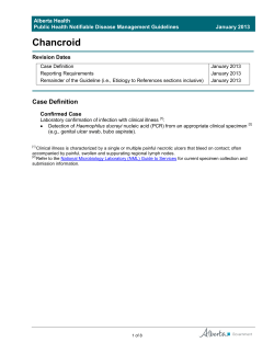 Chancroid  Alberta Health Public Health Notifiable Disease Management Guidelines