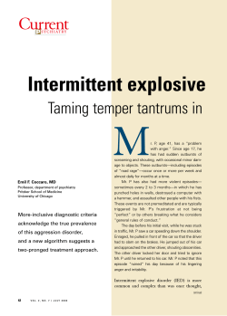 M Intermittent explosive Current Taming temper tantrums in
