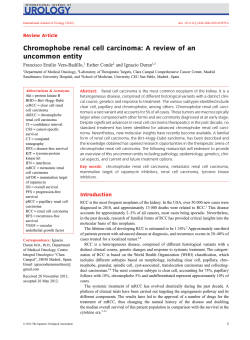 Chromophobe renal cell carcinoma: A review of an uncommon entity Review Article