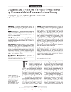 Diagnosis and Treatment of Breast Fibroadenomas by Ultrasound-Guided Vacuum-Assisted Biopsy