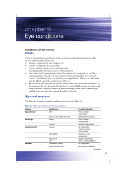 Eye conditions chapter 6 Conditions of the cornea Causes